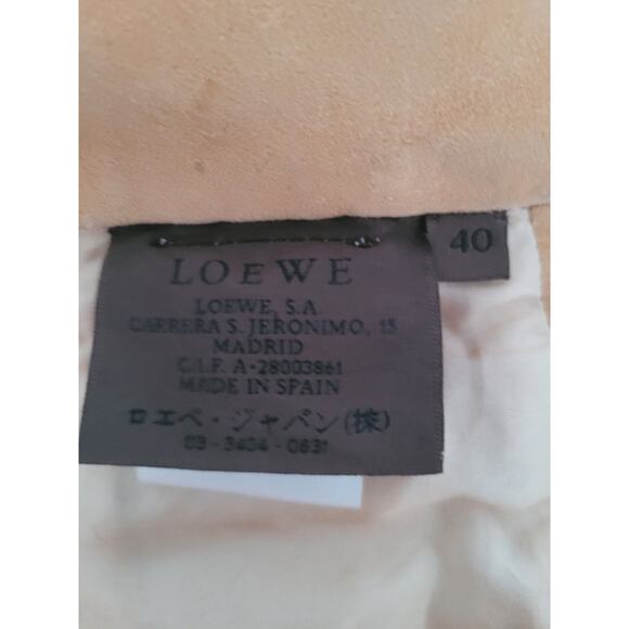 Loewe Vintage Reindeer Leather Silk Belt Braided Wide Tie Size 40 Fit 36 Tan Bei main image 11
